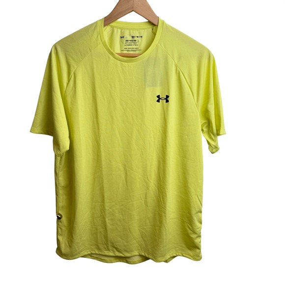 Under Armour Other - Under Armour Mens Tech Tee M Yellow Active Gym Shirt Neon Wicking Running Sporty